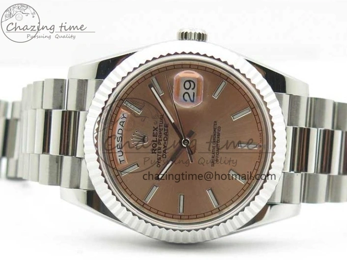 MiroTime 0307 Neat Day-Date 40mm 228239 BP New Dial Version 904 SS RG Stick Markers Dial on SS President Bracelet A 2819